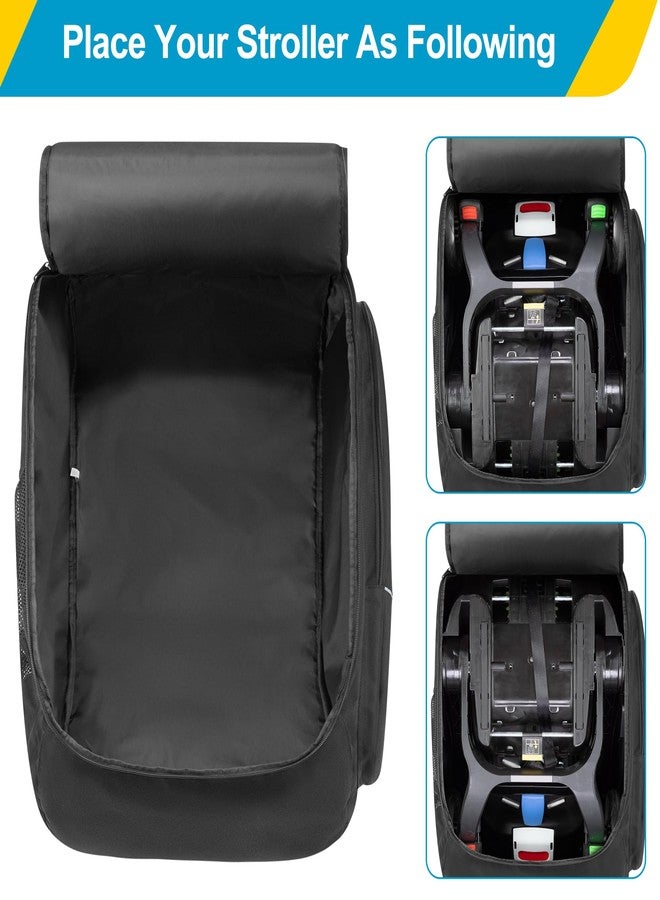 GRAOSO Car Seat Stroller Travel Bag Compatible with Doona for Airplane, Gate Check Stroller Backpack with 8mm Pearl Cotton Padding, Black, Patented Design - Image 2